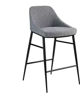 Estila Moderní barová židle Urbano šedá černými kovovými nožičkami 90cm
