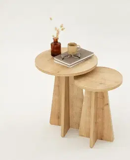 Sada odkládacích stolků Mushroom Sapphire Oak, 2 ks
