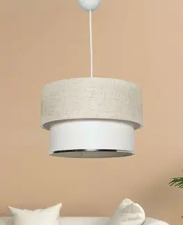 Závěsný lustr TM121 krémová, bíla