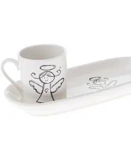Porcelánový hrnek s podtáckem Anděl 90 ml