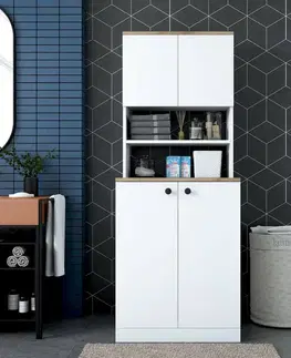 Skříň nad pračku Kira White and Walnut