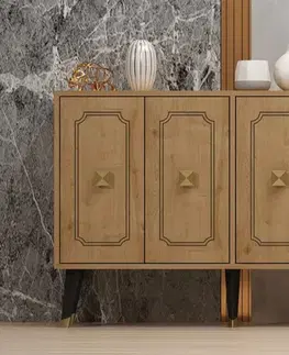 Konzolový stolek Roland - Sapphire Oak, Gold