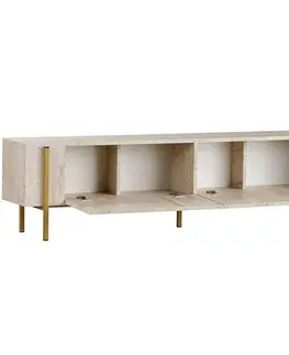 Televizní stolek Glamour - Travertine, Gold, 