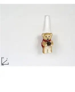 PROHOME - Medvídek vánoční 11cm zlatý
