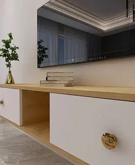 TV stolek Zuzu 150 - Sapphire Oak, White