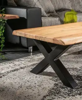 Estila Stylový masivní konferenční stolek Mammut akát 110cm