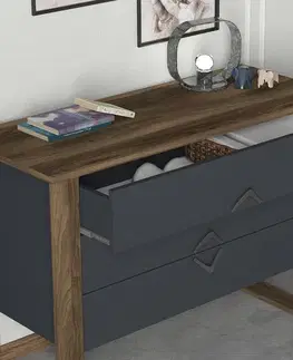 Komoda Bumerang Anthracite and Walnut