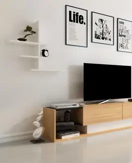 TV stěna / Sestava pod TV Liza - Teak, White