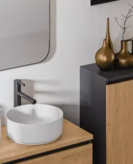ArtCom Závěsná skříňka do koupelny s košem MONAKO Grey Oak 811