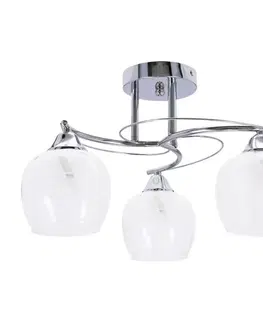 Stropní lampa Prego chromová E27 s průhledným stínidlem