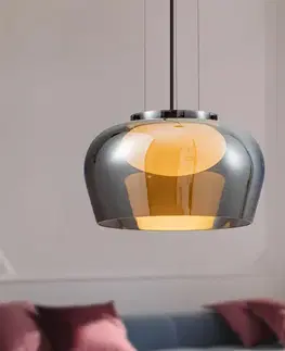 Lampa wisząca Insieme 35 szklana klosz dymiony nad stół do salonu