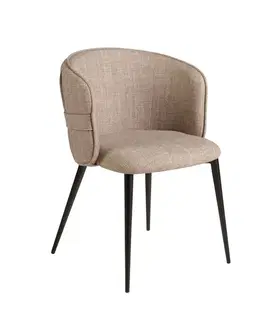 Estila Luxusní moderní jídelní židle Forma Moderna ve světle hnědé barvě se zřaseným designem na zadní straně 77 cm