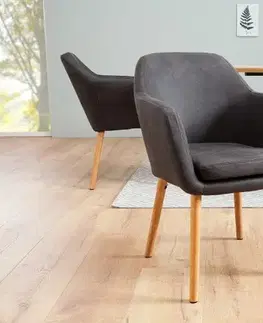 Estila Designová retro židle Dagean šedá
