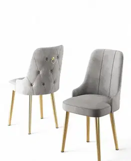 Sada židlí (2 kusy) Newa - Grey, Gold