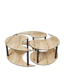 Sada konferenčních stolků Yin Yang 3 70 - Oak