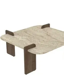Konferenční stolek Asha Medium - Travertine, ořech