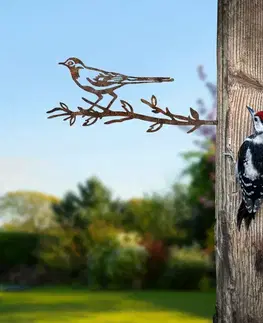 Zahradní dekorace Bird On The Branch 05 - Brown