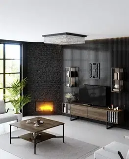TV stěna / Sestava pod TV Chrome Line - Walnut, Black