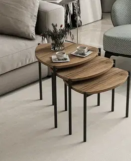 Odkládací stolek Lenny Walnut, 3 ks
