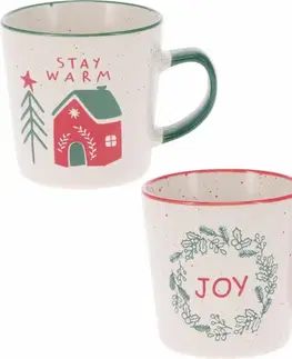 Sada 2 kameninových hrnků Stay Warm/Joy 350 ml