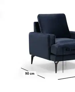 Křeslo ušák Papira Armchair - Navy Blue