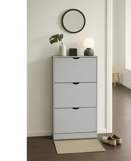 Výklopný botník POINT Slim 3, světle šedá