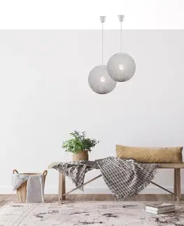 Závěsná lampa koule 30cm 1xE27 bílá CARUBA