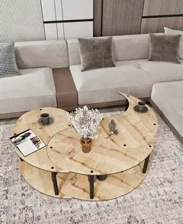 Sada konferenčních stolků Yin Yang 3 70 - Oak
