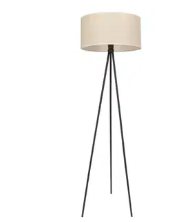 Stojací lampa SHANTI černá 1x40W E27 béžové stínidlo
