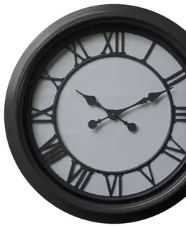 Estila Moderní nástěnné hodiny Denya kruhového tvaru v černobílém provedení 59cm