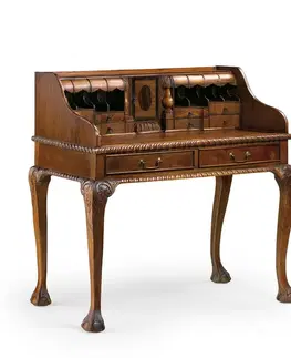 Estila Rustikální C Chippendale psací stolek M-VINTAGE z masivního mahagonového dřeva 105cm