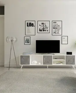 TV stolek Sinef - White , Anthracite