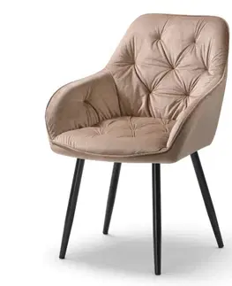 Jídelní židle BUTTON LOUNGE béžová, 2 ks