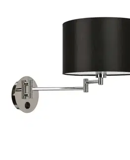 Nástěnná lampa Alexia Chrome 1X40W E14 Černé stínidlo
