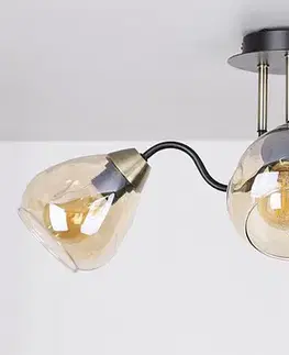 Černo-zlatá kouřová stropní lampa 3xE27 Unica