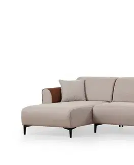 Rohová rozkládací pohovka Aren Left - Beige, Cinnamon