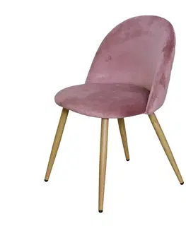Jídelní židle LAMBDA růžový samet