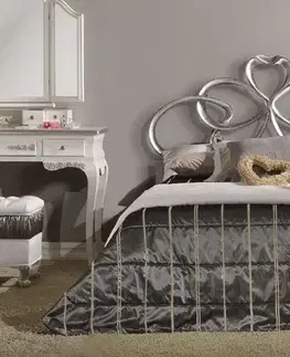 Estila Exkluzivní manželská postel Alegro s ozdobným stříbrným čelem 180x200