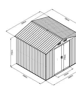 Avenberg Zahradní domek na nářadí 2 × 2,6 m SD-X68E-H170, zelená, 2 x 2,6 cm