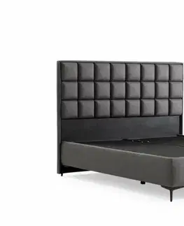 Rám dvoulůžkové postele s čelem Abella 180 x 200 - Grey