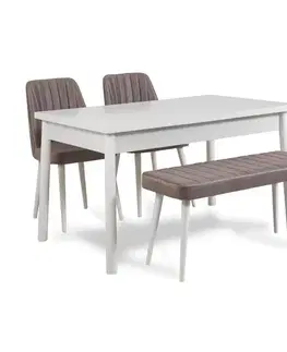 Set stolu a židlí (4 kusy) Costa White-Grey