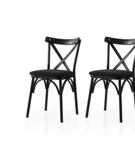 Sada jídelních židlí Ekol Black and Black, 2 ks