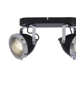 Stropní lampa Crazy s páskou, černá, 2x15W, stínidlo gu10, průhledné