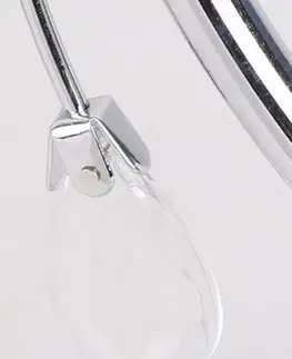 Stropní svítidlo chrom 3x40W bílé stínidlo s krystaly Simpli