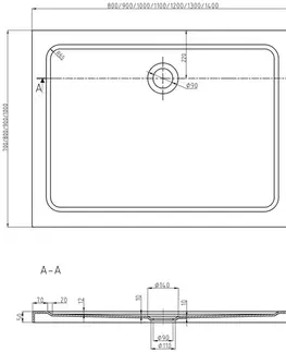 MEXEN Flat sprchová vanička obdélníková slim 90 x 70, černá 40707090