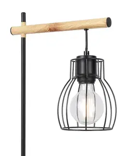 Černá košová stolní lampa Bernita