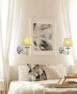 Nástěnná lampa chrom/stínidlo se zlatým vláknem E14 40W Diva