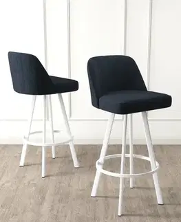 Bar Stool Set (4 Pieces) Atex - Anthracite, White