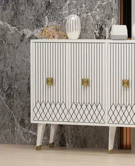 Konzolový stolek Carbın - White, Gold