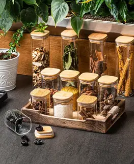 4Home Skleněná dóza na potraviny s víkem Bamboo, 300 ml, 300 ml
